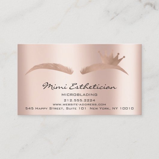 Nazorginstructies Eyebrow Crown Microblade Visitekaartje (Voorkant)