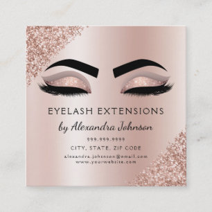Nazorginstructies Eyelashes Roos Gold Pink Vierkante Visitekaartje