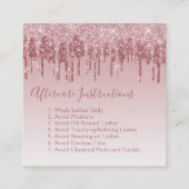 Nazorginstructies Eyelashes Roos Gold Vierkante Visitekaartje (Achterkant)