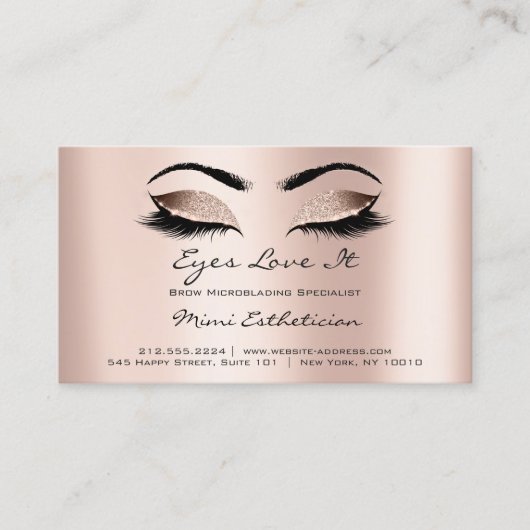 Nazorginstructies Lashes Extension Roos Gold Visitekaartje (Voorkant)