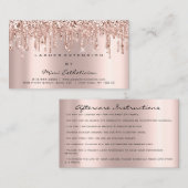 Nazorginstructies Roos Roze maagdruppels Visitekaartje (Voorkant / Achterkant)