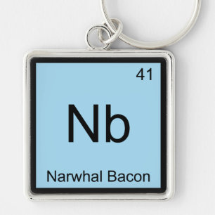 Nb - Narwal Bacon Chemie Elementsymbool T-shirt Sleutelhanger