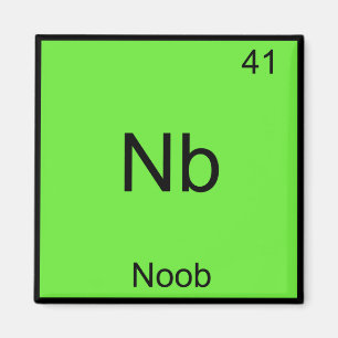 Nb - Noob Scheikunde Element Symbool Grappig Nieuw Magneet