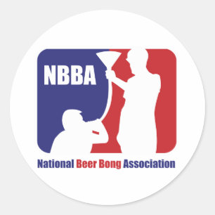 NBBA, National Beer Bong Association Ronde Sticker