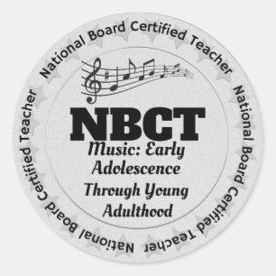 NBCT Muziek Vroege Adolescentie naar Jonge Volwass Ronde Sticker