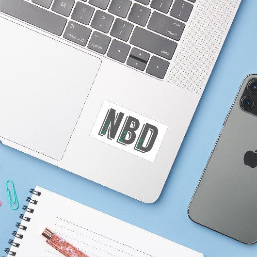 NBD Logo Sticker (Laptop met iPhone)