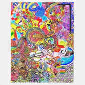 NBK Alice Acid Trip psychedelic Collage Fleece Deken (Voorkant)