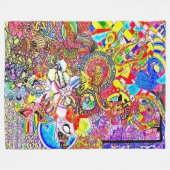 NBK Alice Acid Trip psychedelic Collage Fleece Deken (Voorkant (Horizontaal))