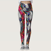 NBK Psychedelic Alien Black Light Rave Mandala Leggings (Voorkant)