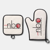 NBO 25e Jubileum Pot Holders en Mitt Ovenwant & Pannenlap Set (Voorkant)