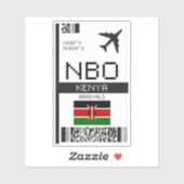 NBO Kenya Boarding Pass - Afrika Reizen Sticker (Vel)