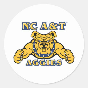 NC A&T Aggies Aggie Bulldog Ronde Sticker