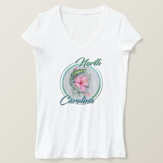 NC Anole & Hibiscus T-shirt (Design voorkant)