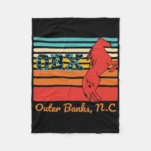 NC Box Retro Corolla Beach Vakantie Outer Banks Wi Fleece Deken