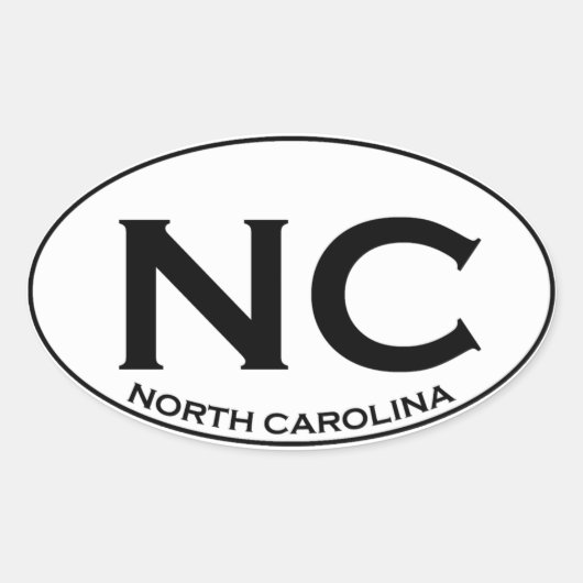 NC - North Carolina Ovale Sticker (Voorkant)