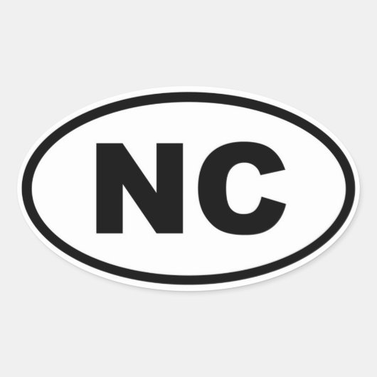NC North Carolina Ovale Sticker (Voorkant)