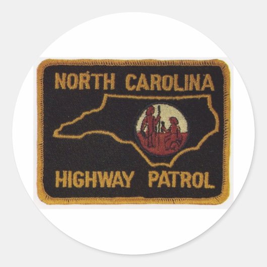 NC STATE TROOPER RONDE STICKER (Voorkant)