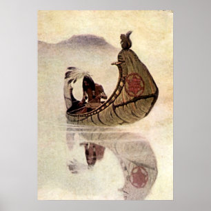 NC Wyeth historisch schilderij Hiawatha Poster
