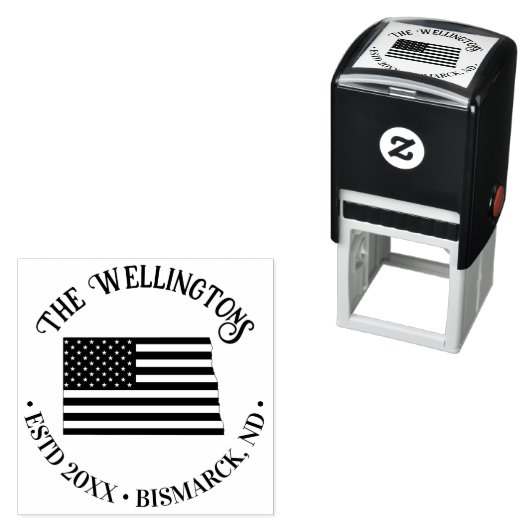 ND Staatskaart Sterren Strepen Familie Naam Datum  Zelfinktende Stempel (In situ)