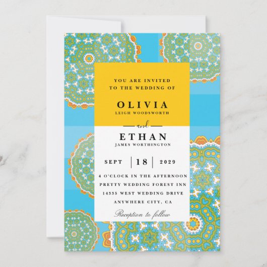 Ndebele invitations traditionnelles de mariage (Devant)