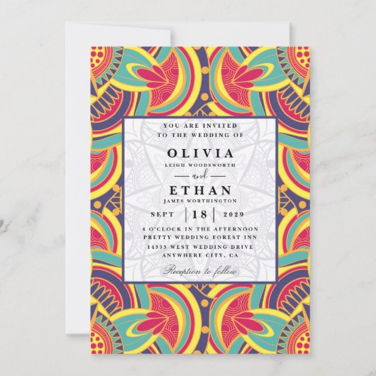 Ndebele invitations traditionnelles de mariage (Devant)