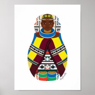 Ndebele, Zuid-Afrikaans Matryoshka-Poster Poster