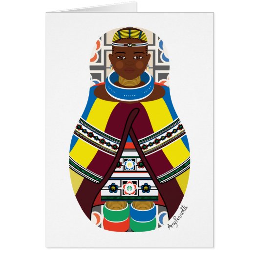Ndebele, Zuid-Afrikaanse Matryoshka-Kaart (Voorkant)