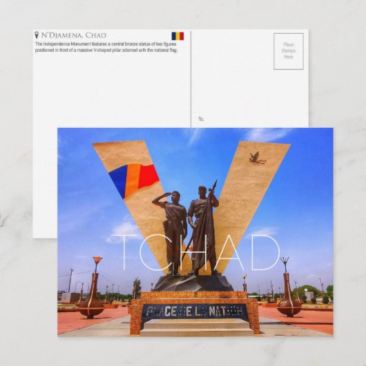 N'djamena, Tchad Carte Postale de Voyage (Devant / Derrière)
