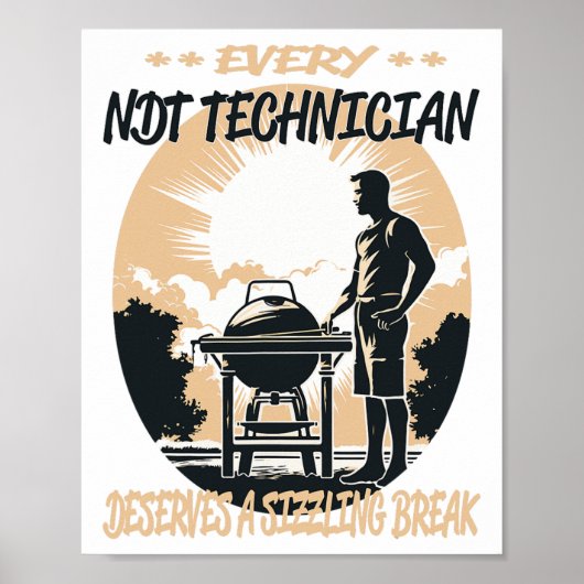 NDT Technician Funny BBQ Chef of Grill Fun Poster (Voorkant)