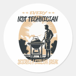 NDT Technician Funny BBQ Chef of Grill Fun Ronde Sticker