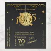 Né 1955 70e anniversaire fête élégante Étiquette d (Étiquettes simples)