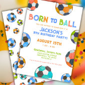 Né à Ball Colorful Soccer Invitation Anniversaire