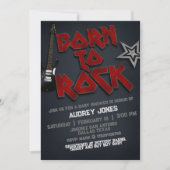 Né à Rock Baby shower Invitation (Devant)