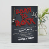 Né à Rock Baby shower Invitation (Debout devant)