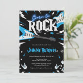 Né à ROCK Baby shower Invitation, Invitation de gu (Debout devant)
