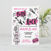 Né À Rock Girl Baby shower Invitation (Debout devant)