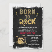 Né à Rock Rock Star Baby shower Invitation (Devant)