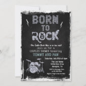 Né à Rock Rock Star Baby shower Invitation (Devant)