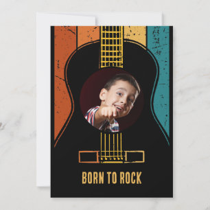 Né à rock vintage guitare anniversaire Invitation