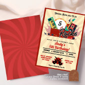 Né À Rocks Musique Anniversaire Invitation Garçon