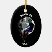 Né à Scoot- Scooter et Moon céramique ornement (Devant)