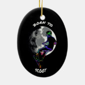 Né à Scoot- Scooter et Moon céramique ornement (Dos)