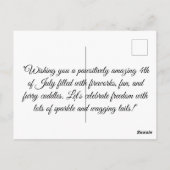 Né à Sparkle - jolie carte 4 juillet plat avec (Dos)