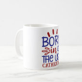 Né Aux États-Unis Personnalisé Café Mug (Devant gauche)