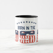 Né aux USA Grunge Version Patriotic Mug (Centre)