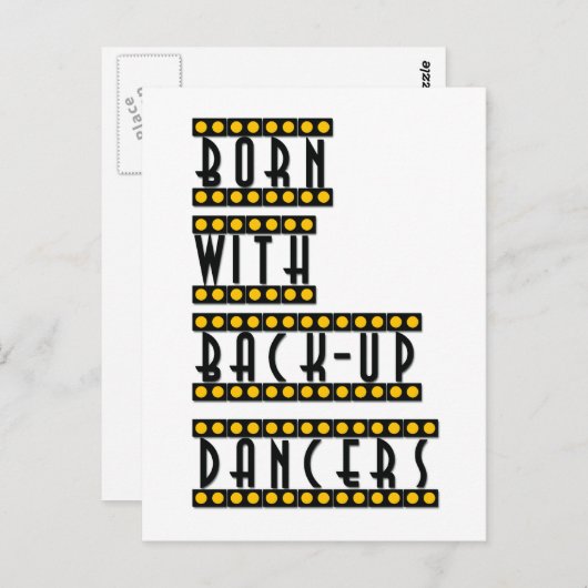 Né avec Back-up Dancers carte postale large Tap (Devant / Derrière)