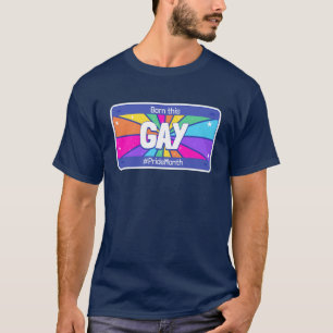 Né ce mois de fierté gay T-shirt arc-en-ciel LGBTQ