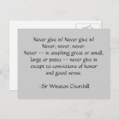 Ne cède jamais ! Carte postale (Devant / Derrière)