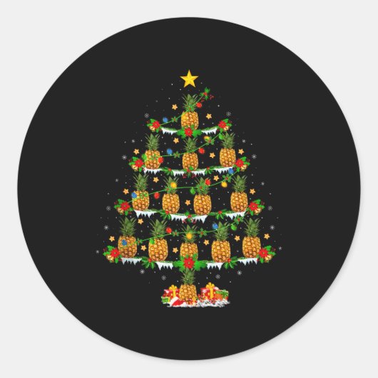 Ne Christmas Tree Lights Funny Ne Xmas Tank Top Ronde Sticker (Voorkant)