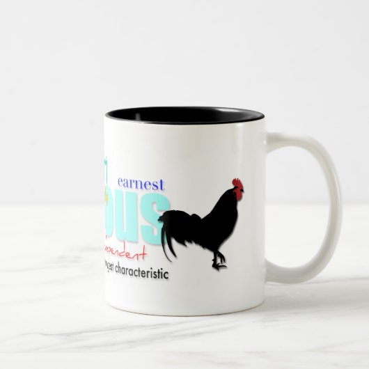 Né dans l'année de Rooster Personnalité Traits Mug (Droit)